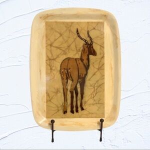 Original African Batik Tray Decor Antelope